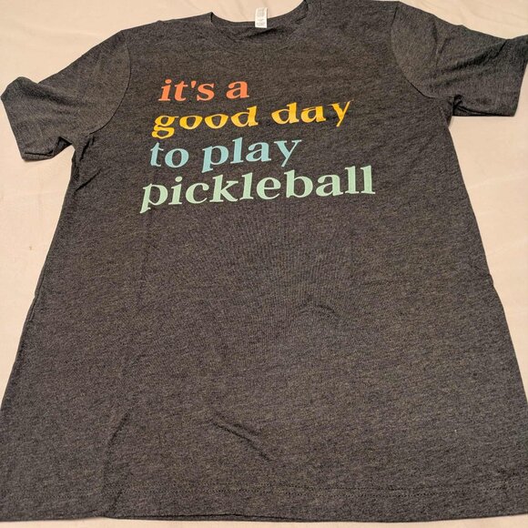 Bella Canvas Graphic Tee Womens Medium It's a Good Day to Play Pickleball Top - Picture 1 of 13